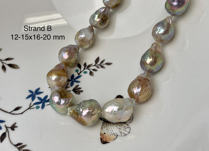 10-14x14-28 mm AAA Natural Mauve Seaweed Pink With Iridescent Color Baroque Pearl Beads Rare High Luster Genuine Baroque Pearls #P3116
