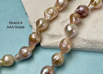 10-14x14-28 mm AAA Natural Mauve Seaweed Pink With Iridescent Color Baroque Pearl Beads Rare High Luster Genuine Baroque Pearls #P3116