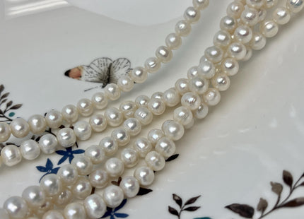 6 mm 6.5-7 mm Natural White Potato Freshwater Pearl Beads Genuine Natural Freshwater Pearls #1393