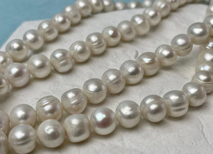 10-11 mm Natural White Potato Ringed Freshwater Pearl Beads Genuine Natural Pearl Beads, Cultured Freshwater Pearls #559