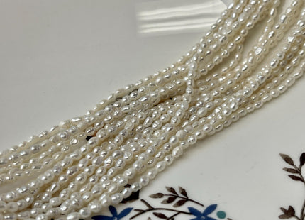 2-2.5x4 mm Natural White Rice Tiny Freshwater Seed Pearls Tiny Freshwater Pearl Beads Genuine Natural Rice Freshwater Pearls #P3146