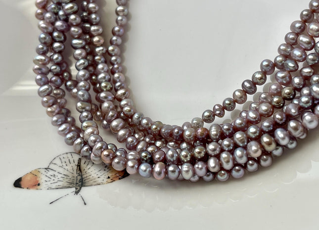 4-4.5 mm AA Natural Mauve Pink Potato Freshwater Pearls Bridal Pearls High Luster Small Pearl Beads #P3147