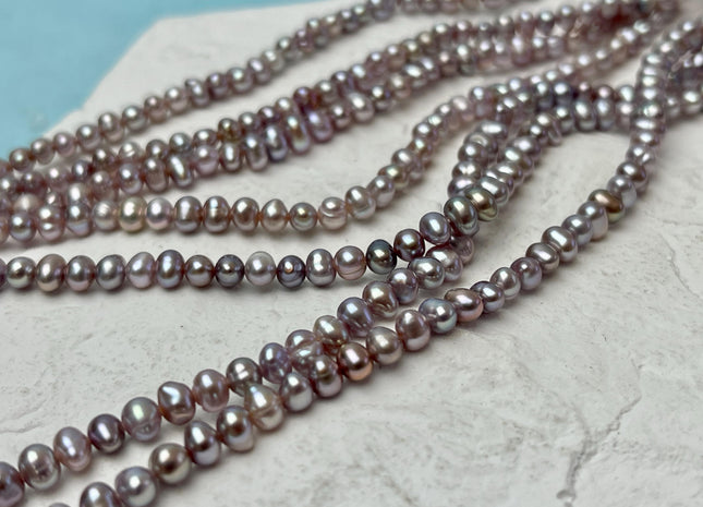 4-4.5 mm AA Natural Mauve Pink Potato Freshwater Pearls Bridal Pearls High Luster Small Pearl Beads #P3147