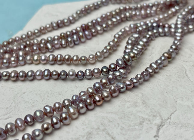 4-4.5 mm AA Natural Mauve Pink Potato Freshwater Pearls Bridal Pearls High Luster Small Pearl Beads #P3147