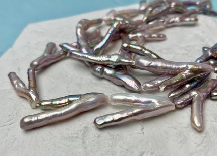 25-35mm AAA Rare Chicken Feet Shape Natural Dark Mauve Pink High Luster Limited Edition Biwa Pearl Beads 13 Beads #P3148