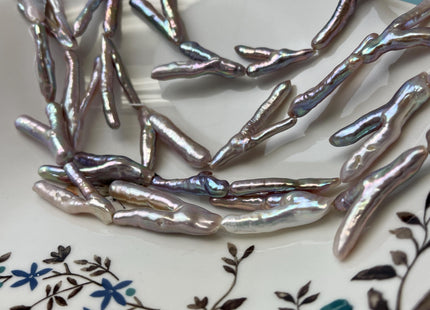 25-35mm AAA Rare Chicken Feet Shape Natural Dark Mauve Pink High Luster Limited Edition Biwa Pearl Beads 13 Beads #P3148