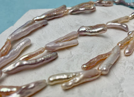 25-35mm AAA Rare Chicken Feet Shape Natural Light/Blush Pink High Luster Limited Edition Biwa Pearl Beads 13-14 Beads #P3150