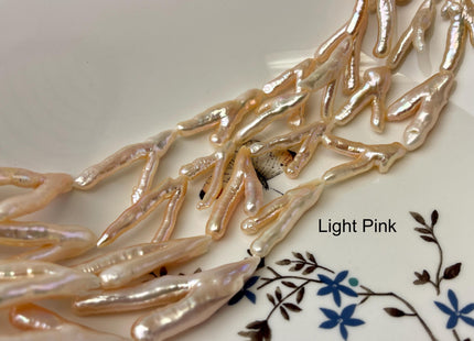 25-35mm AAA Rare Chicken Feet Shape Natural Light/Blush Pink High Luster Limited Edition Biwa Pearl Beads 13-14 Beads #P3150