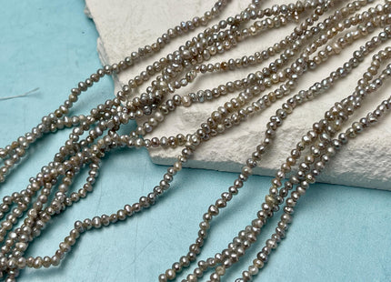 2 mm Gray Tiny Freshwater Pearl Potato Shape Genuine Freshwater Seed Gray Color Pearl Beads #1253