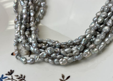 5-6x6-8 mm Gray Color Keshi Nugget Freshwater Pearl Beads Very Rare Genuine Freshwater Tiny Keshi Rice Nugget Pearls #P3151