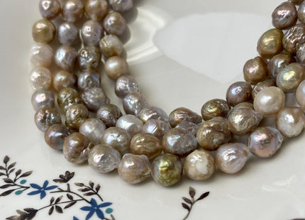 9-10 mm AAA Natural Mauve Seaweed Pink With Iridescent Color Baroque Pearl Beads Rare High Luster Genuine Edison Baroque Pearls #P3154