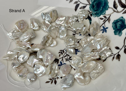 9-17x13-21 mm Top Drilled Natural White Biwa Keshi Genuine High Luster Freshwater Irregular Keshi Biwa Freshwater Pearl Beads #1519