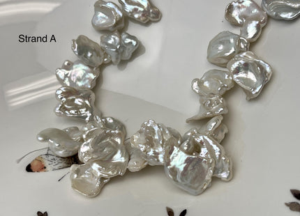 9-17x13-21 mm Top Drilled Natural White Biwa Keshi Genuine High Luster Freshwater Irregular Keshi Biwa Freshwater Pearl Beads #1519