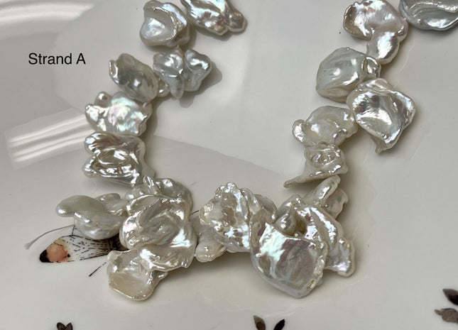 9-17x13-21 mm Top Drilled Natural White Biwa Keshi Genuine High Luster Freshwater Irregular Keshi Biwa Freshwater Pearl Beads #1519