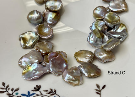 12-20x14-28 mm Natural Mauve Pink Seaweed Color Top Drilled Freshwater Pearl Beads Genuine High Luster Natural Cornflake Keshi Pearls #P3140