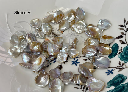 12-20x14-28 mm Natural Mauve Pink Seaweed Color Top Drilled Freshwater Pearl Beads Genuine High Luster Natural Cornflake Keshi Pearls #P3140