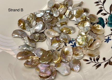 12-20x14-28 mm Natural Mauve Pink Seaweed Color Top Drilled Freshwater Pearl Beads Genuine High Luster Natural Cornflake Keshi Pearls #P3140