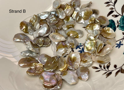 12-20x14-28 mm Natural Mauve Pink Seaweed Color Top Drilled Freshwater Pearl Beads Genuine High Luster Natural Cornflake Keshi Pearls #P3140