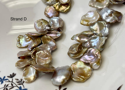 12-20x14-28 mm Natural Mauve Pink Seaweed Color Top Drilled Freshwater Pearl Beads Genuine High Luster Natural Cornflake Keshi Pearls #P3140