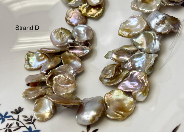 12-20x14-28 mm Natural Mauve Pink Seaweed Color Top Drilled Freshwater Pearl Beads Genuine High Luster Natural Cornflake Keshi Pearls #P3140