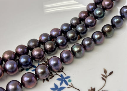 10-11.5 mm AAAA Peacock OR Purplish Peacock Round Freshwater Pearl Beads Genuine Top Quality Peacock Round Freshwater Pearl #1328