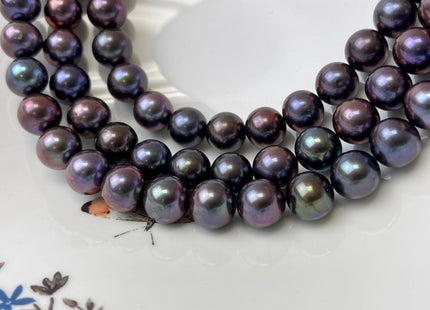 10-11.5 mm AAAA Peacock OR Purplish Peacock Round Freshwater Pearl Beads Genuine Top Quality Peacock Round Freshwater Pearl #1328