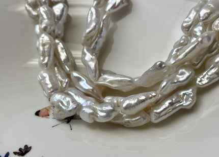 7-10x13-30 mm Natural White Biwa Stick Freshwater Pearls Genuine Natural White Stick Pearls Natural Freshwater Pearl Beads #P3159