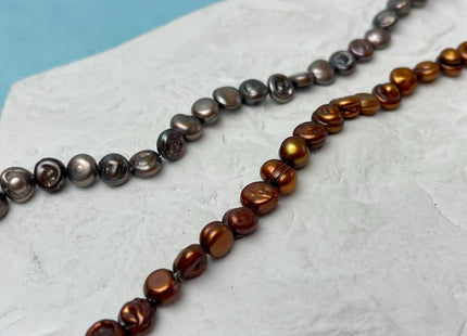 6-8 mm Green Gray Brown Peacock Color Keshi Nugget Freshwater Pearl Beads Center Drilled Very Rare High Luster Keshi Nugget Pearl #P3145