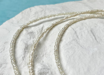 14/15.5 Inches Natural Tiny White Seed Pearl Chocker Necklace W/Silver Clasp Gift For Her #NK0001