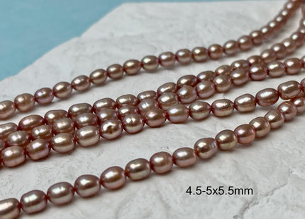 5.5-6x7mm Rice / Oval Freshwater Pearls Salmon Pink Color Genuine Freshwater Pearl Beads Rare Pink Color Oval Pearls #P1923