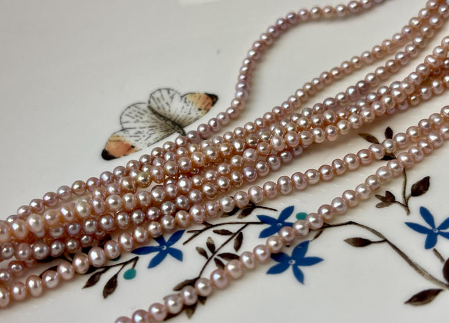 3 mm AAA Natural Pink Off Round Freshwater Seed Pearls Genuine Very Rare High Luster Tiny Round Pearl #P3166