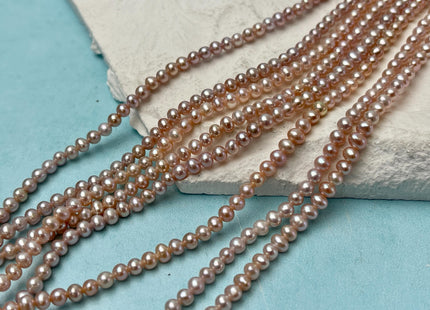 3 mm AAA Natural Pink Off Round Freshwater Seed Pearls Genuine Very Rare High Luster Tiny Round Pearl #P3166