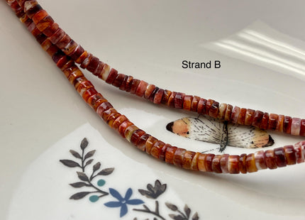5mm AAA Natural Orange Red Purple Spiny Oyster Shell Heishi Rondelle Shape Genuine Beautiful Natural Spiny Oyster Beads 16 Inch Strand #4279