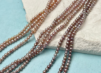 2.5-3 mm AAA Natural Mauve Pink Off Round Freshwater Seed Pearls Genuine Very Rare High Luster Tiny Round Pearl #P3167