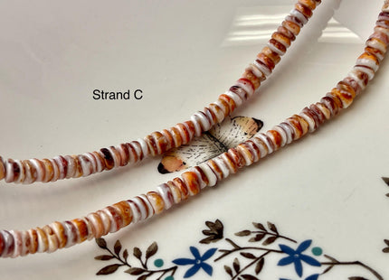 6mm AAA Natural Orange Red Purple Spiny Oyster Shell Heishi Rondelle Shape Genuine Beautiful Natural Spiny Oyster Beads 16 Inch Strand #4719