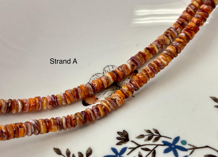 6mm AAA Natural Orange Red Purple Spiny Oyster Shell Heishi Rondelle Shape Genuine Beautiful Natural Spiny Oyster Beads 16 Inch Strand #4719