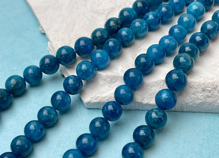 8mm Smooth Round Natural Apatite Gemstone Beads Natural Smooth Round Apatite Beads #4721
