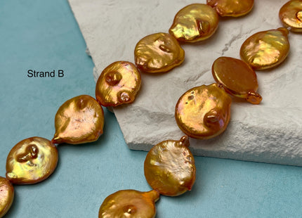 18-21 mm Gray Burgundy Purple Orange Champagne Color Large Jumbo Coin Freshwater Pearls Genuine Large Freshwater Coin Pearl Beads #P3172