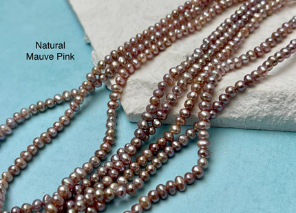 3.5-4 mm AA Natural Pink OR Natural Mauve Pink Potato Freshwater Pearls Bridal Pearls Natural Freshwater Genuine Pearl Beads #P3179