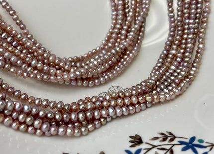 3.5-4 mm AA Natural Pink OR Natural Mauve Pink Potato Freshwater Pearls Bridal Pearls Natural Freshwater Genuine Pearl Beads #P3179