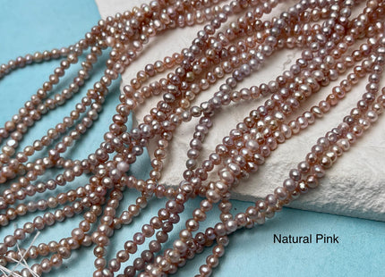 3.5-4 mm AA Natural Pink OR Natural Mauve Pink Potato Freshwater Pearls Bridal Pearls Natural Freshwater Genuine Pearl Beads #P3179
