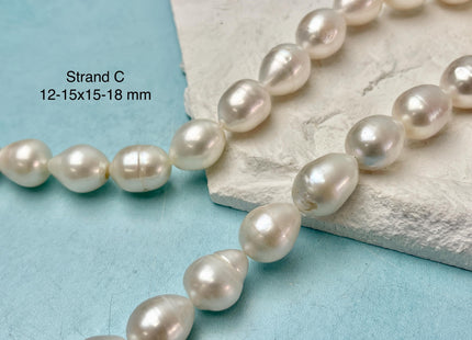12-15x15-24 mm AA Natural White Tear Drop Shape Freshwater Pearl Beads Genuine High Quality Long Rice Oval Freshwater Pearl Beads #P3181