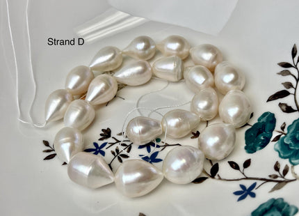 12-15x14-20 mm AA Natural White Tear Drop Shape Freshwater Pearl Beads Genuine High Quality Long Rice Oval Freshwater Pearl Beads #P3181