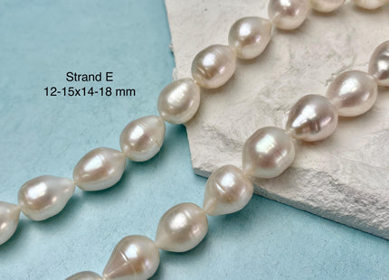12-15x14-20 mm AA Natural White Tear Drop Shape Freshwater Pearl Beads Genuine High Quality Long Rice Oval Freshwater Pearl Beads #P3181