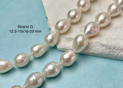 12-16x13-20 mm AA Natural White Tear Drop Shape Freshwater Pearl Beads Genuine High Quality Long Rice Oval Freshwater Pearl Beads #P3181