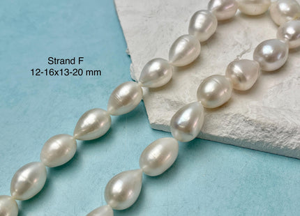 12-16x13-20 mm AA Natural White Tear Drop Shape Freshwater Pearl Beads Genuine High Quality Long Rice Oval Freshwater Pearl Beads #P3181