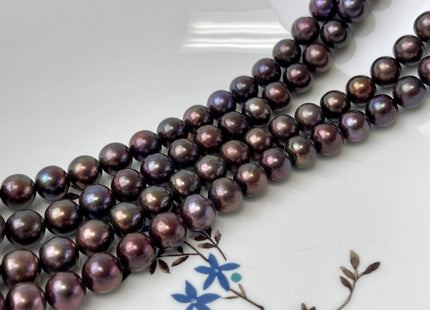 8.5-9 mm AAA Dark Chocolate Brown Peacock Round Freshwater Pearl Beads Genuine Dark Brown Peacock Freshwater Pearls #P3182