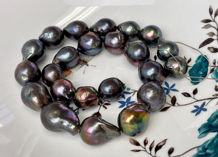 14-18x16-26 mm Rainbow Peacock Baroque Freshwater Pearl Beads Genuine High Luster Quality Baroque Freshwater Pearl Beads #P3188