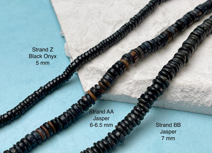 5-9 mm Smooth Heishi Tyre Opal Jasper Quartz Amazonite Aquamarine Onyx Gemstone Beads Genuine Natural Mixed Gemstones 8 Inches Strand #4723
