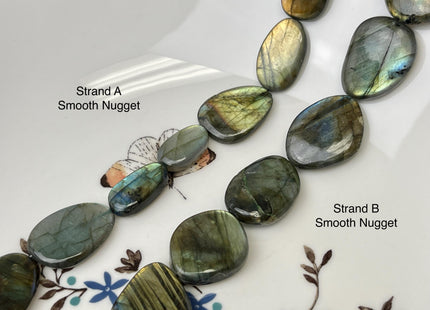 9-20x10-33mm AAA 1Labradorite Gemstone Beads Mixed Smooth or Faceted Coin Oval Shape Genuine Quality Blue Flash Labradorite 8 Inches #4724